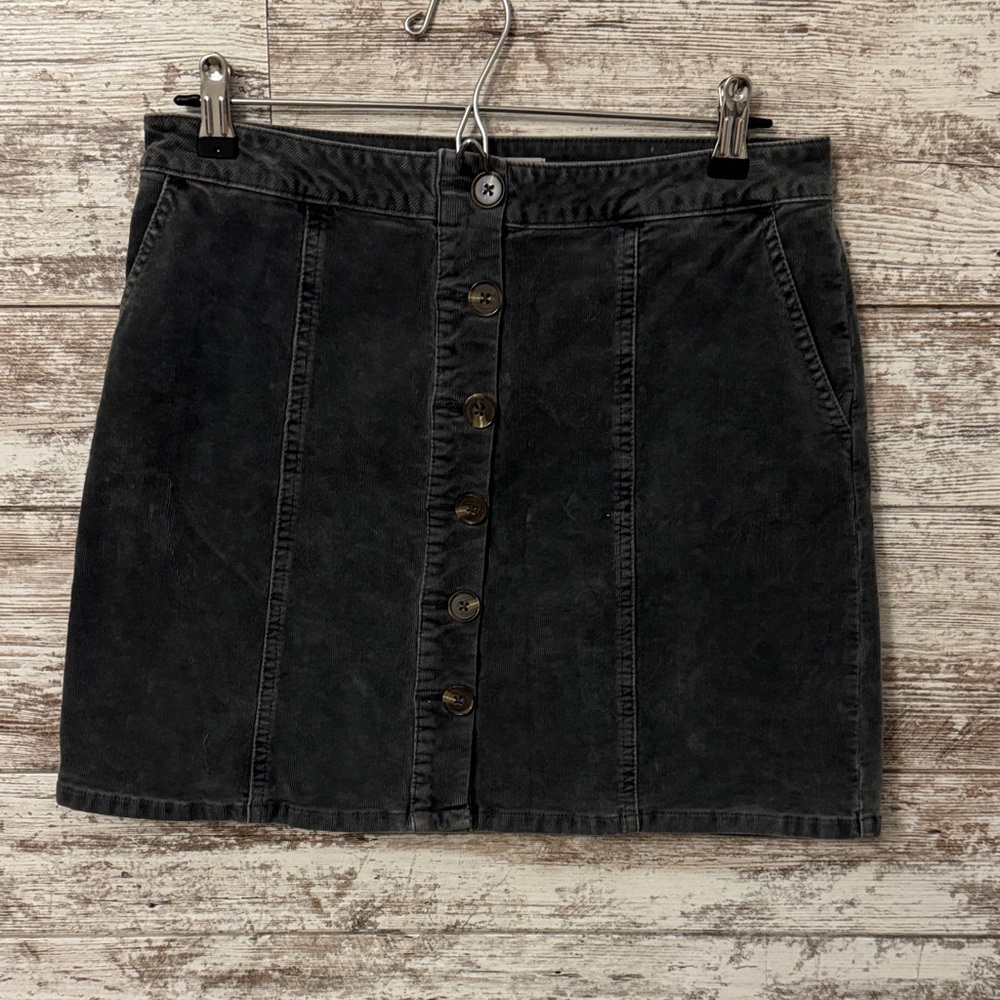 Women's Black Button-Front Skirt